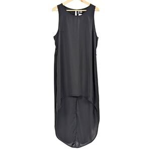 H&M Divided Sleeveless Dress NWT High Low Minimalist Dark Edgy Goth Black 12
